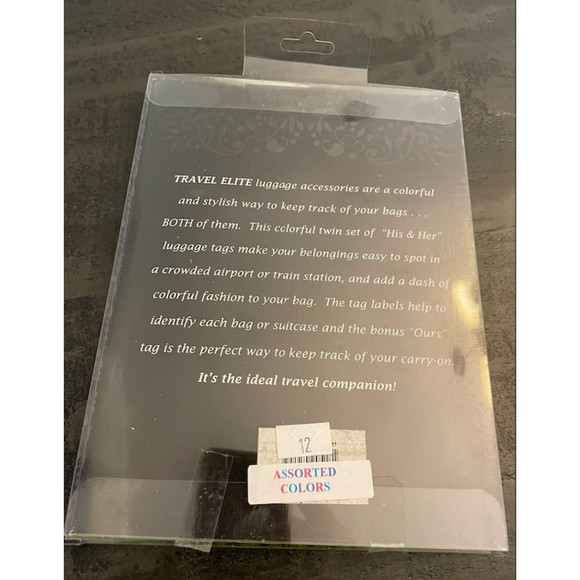 New in Box- Mr. and Mrs. Luggage Tags plus bonus Mine tag - Picture 3 of 5